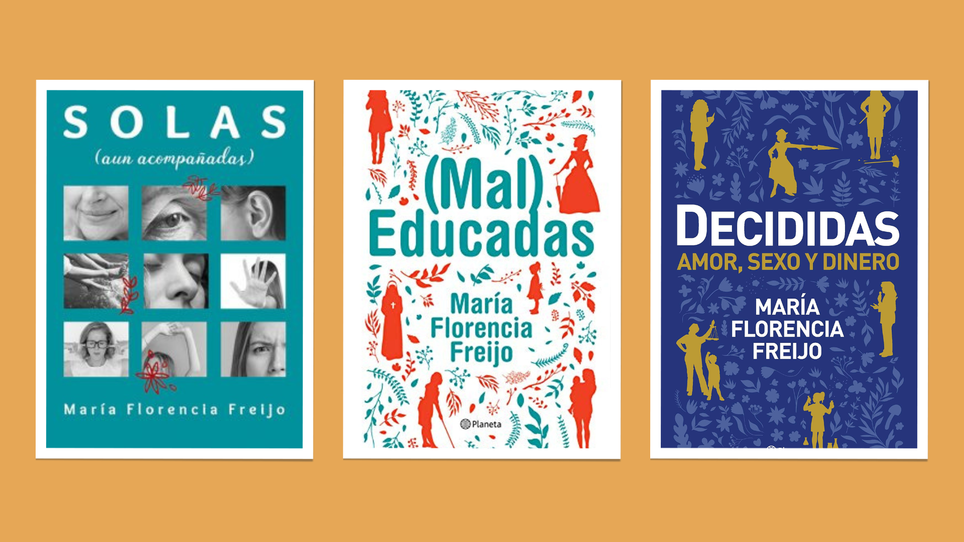 Portadas de los 3 libros de María Florencia Freijo